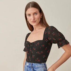 NWT Reformation Delevan Top Black Cherry Size 2